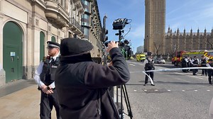 "Still Up There: Protester at Big Ben Shows No Signs of Coming Down! 🕰️🚀 #BigBenProtest #StillStanding #ViralNews #LondonVibes #FB #DefiantClimber" | The Royals King's Guard's England