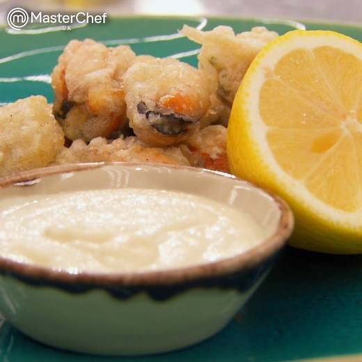 Mussels in a tempura batter... so simple but so tasty! 😋 See how Monica Galetti makes it. Get more #MasterChefUK The Professionals on BBC iPlayer. | MasterChef UK