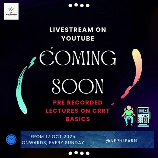 Livestream series on Basics of CRRT! #DialysisCare #Nephlearn