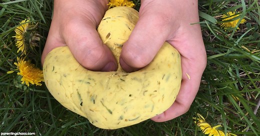 Naturally Dyed Dandelion Play Dough Recipe