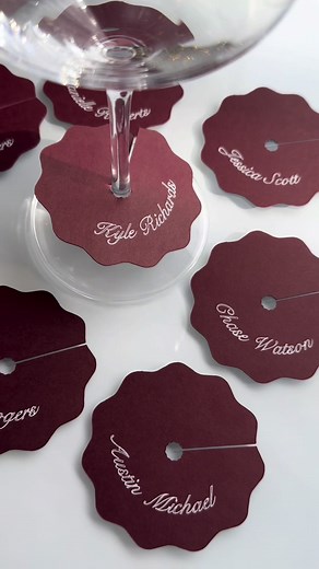 DIY Wavy Wine Glass Tags Using Cricut Machine