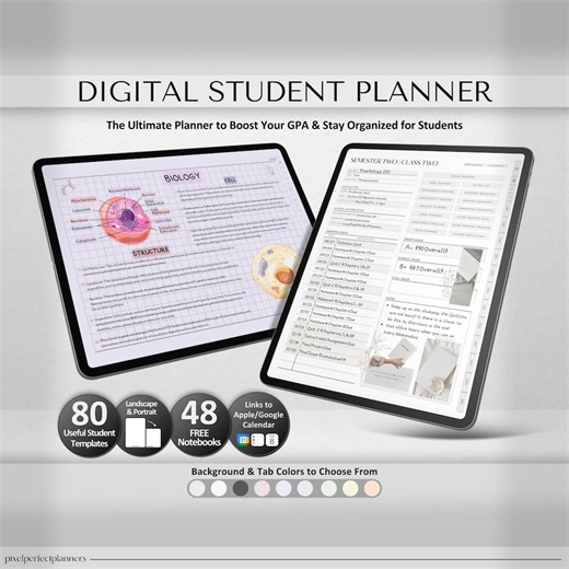 Student Digital Planner: Academic Agenda, Goodnotes & Notability Templates - Etsy