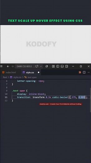 🔥 Text Scale Up Hover Effect using CSS #coding #programming #htmlcss #webdevelopment