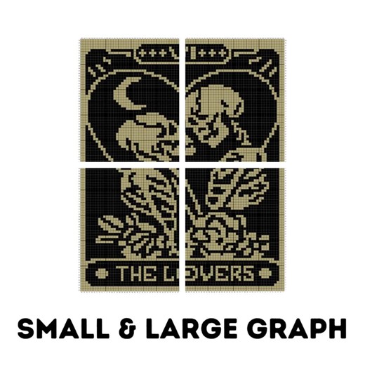 The Lovers Tarot Crochet Blanket Pattern | C2C, Tapestry, Skull Skeleton (PDF Pattern) - Etsy