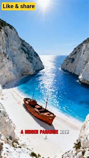 Navagio Beach: The Most Famous Shipwreck in the World 🚢🏝️​#shorts