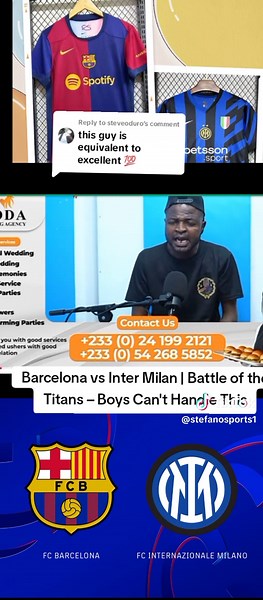 Replying to @steveoduro UCL SEMI FINAL —Barcelona vs Inter Milan | Battle of the Titans – Boys Can't Handle This##trending #stefanosports #Barça #intermilano