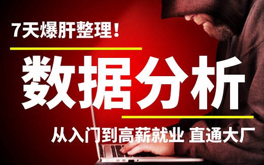 B站最全数据分析教程，上岸必备！800集学完即可就业，直通大厂（Python/数据挖掘/可视化/大数据/Excel/SQL/数分）