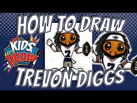 How to Draw Trevon Diggs for Kids - Dallas Cowboys Football