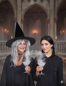 Grandma Costume Wig Addams Gray Witch Long Kinky Wavy Womens Halloween Family Old Lady Mixed Grey La Befana Cosplay with Maxwigs Care Guide