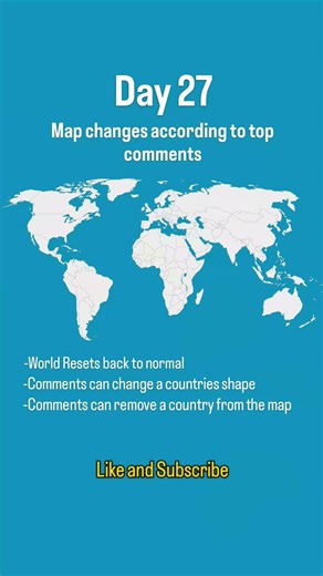 Day 27 of Top Comments changing the world map🗺. #foryou #explore #comment #map #world #country #fyp