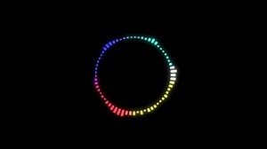 Download glowing neon, audio spectrum with alpha effect, 4-color for free