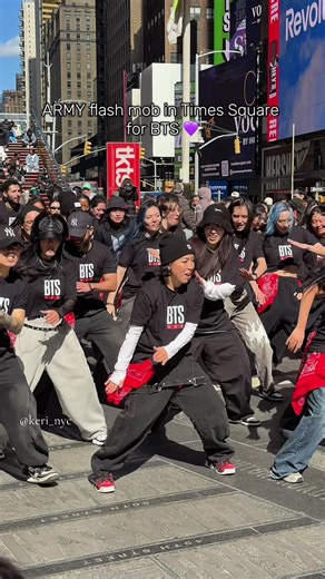BTS Fans Light Up Times Square with Flash Mob