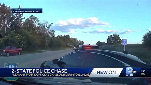 Driver hits police cars during 100-mph chase from Wisconsin to Illinois