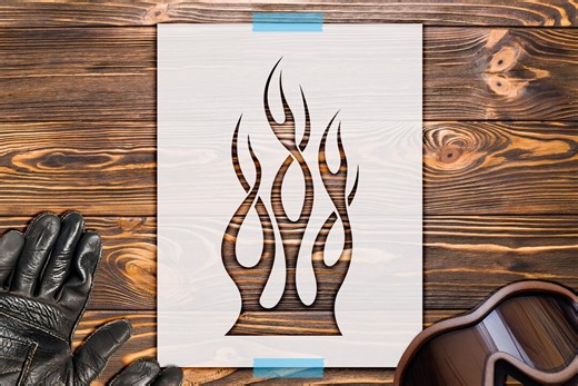 Flame Stencil for Walls - Racing and Man Cave Decor - Etsy