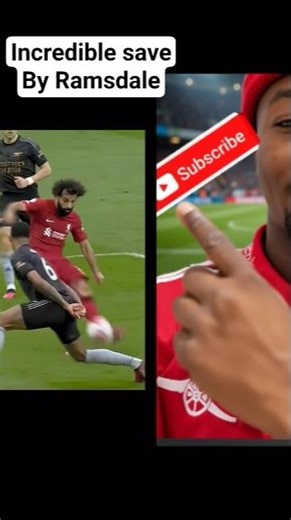 Incredible Save! Ramsdale Stops Salah’s Big Chance #shorts #football #arsenal #premierleague #soccer