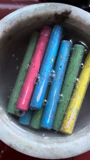 satisfying chalk Dipping into water ASMR sounds 20