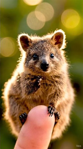 Tiny Quokka Smiling on a Finger! 🐾 Cutest Thing Ever!