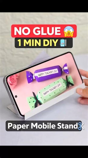 No Glue 😱 Paper Phone Stand in 1 Minute! (Actually Works) #shorts #papercraft