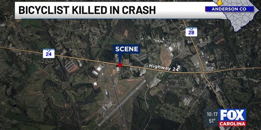 Coroner identifies bicyclist killed in crash with car in Anderson County