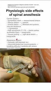 Physiologic side effects of spinal anesthesia