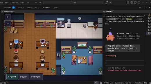 someone built a VS Code extension that turns your AI agents into pixel art characters working inside a virtual office.it’s free, open-source, and honestly the coolest dev tool i've seen all month.