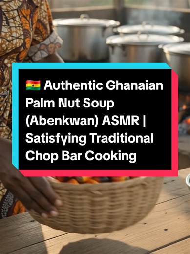 🇬🇭 Authentic Ghanaian Palm Nut Soup (Abenkwan) ASMR | Satisfying Traditional Chop Bar Cooking #GhanaianFood #PalmNutSoup #AfricanFood #FoodASMR #TraditionalCooking
