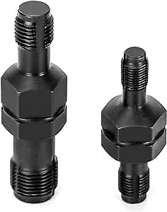 QWORK Spark Plug Thread Insert Tap Set, Spark Plug Tool, (M10*1.0 / M12*1.25 M14*1.5 / M18*1.5), Carbon Steel, 2 Pack