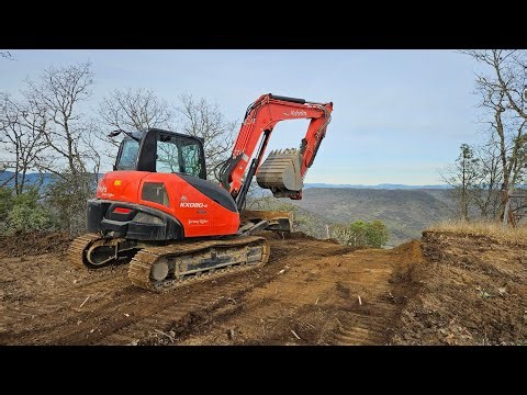 To the top of the granite road with the Kubota KX 080 4 excavator