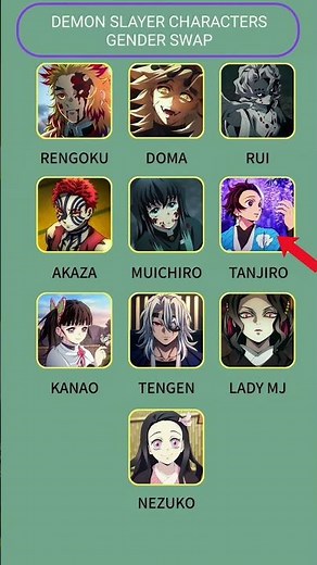 demon slayer characters x gender swap