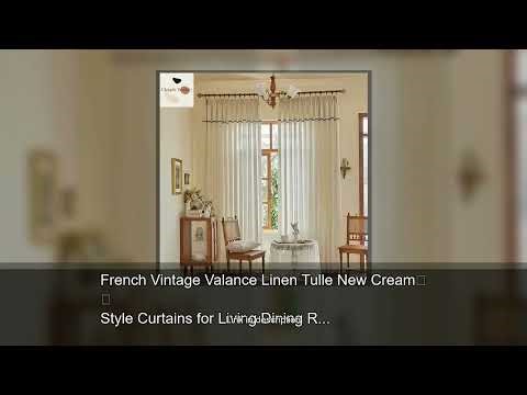 French Vintage Valance Linen Tulle New Cream Style Curtains for Living Dining Room Bedroom Deco