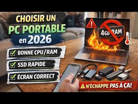 Comment choisir un ordinateur portable en 2026 : guide complet (CPU, RAM, SSD, écran, batterie)