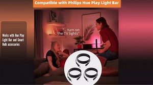 Extension Cable Cord for Philips Hue Play Light Bar and Smart Light Bulb Accessories 7820430U7 440400980001 S020XM2400083 Hue Light Strip Power Supply 10 Foot (3 Packs)
