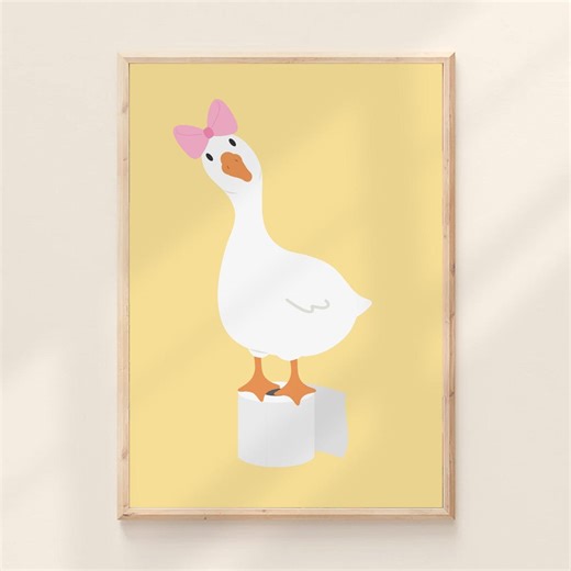 Duck on Toilet Paper Roll Print Funny Bathroom Wall Art Kids Washroom Decor Printable Restroom Poster - Etsy