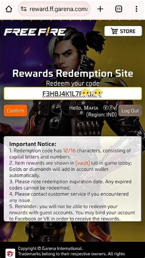 Free Fire today's redemption code | free fire new redeem code |#redemptioncode