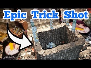 EPIC TRICK SHOT ... Playing The High Limit Coin Pusher Jackpot WON MONEY ASMR