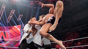 Following a verbal altercation on “Miz TV,” a sudden sneak attack on The Original Bro from Ciampa motivates The A-Lister to take part in an impromptu matchup against his scooter-riding guest. | WWE Raw Show