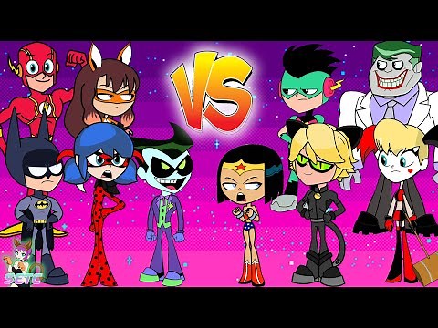 Teen Titans Go! vs. Batman The Flash and friends Cartoon Character Color Swap - SETC