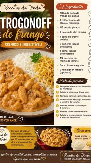strogonoff de frango bem fácil