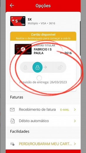 Como desbloquear cartão Santander SX através do app Way