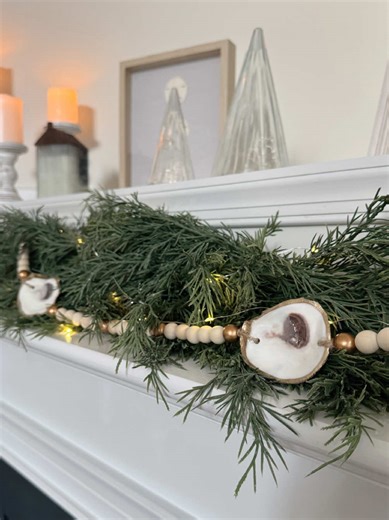 Oyster Shell Garland for Coastal Holiday Decor
