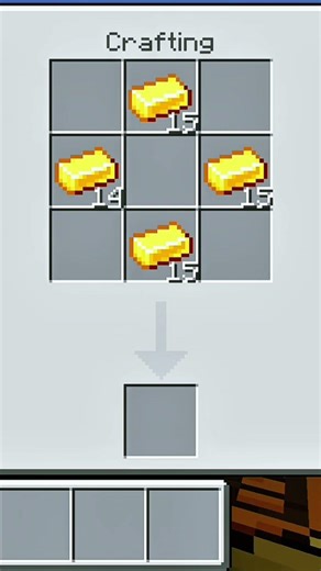 Crafting golden clock in Minecraft #minecraft #buildhacks #mcpe