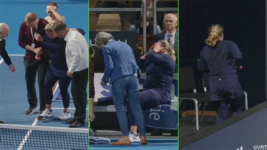 Een erg zware revalidatie wacht: Kim Clijsters scheurt achillespees op demonstratietoernooi in Luxemburg | Sporza