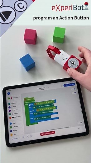 eXperiBot Learning Robot Feature: Action Buttons #school #blockly #robotics