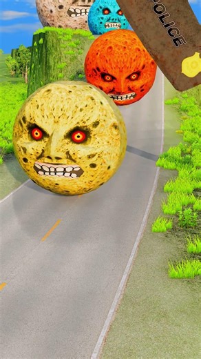 Big & Small Moon Cars vs Giant Knife #2 - BeamNG.drive