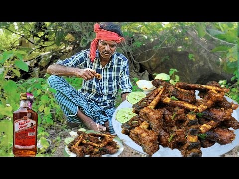 Mutton Bones Gravy Recipe | Goat Legs Gravy Cooking and Eating in Village