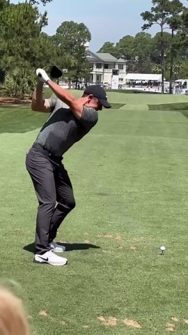 Rory McIlroy driver swing analysis (down the line)