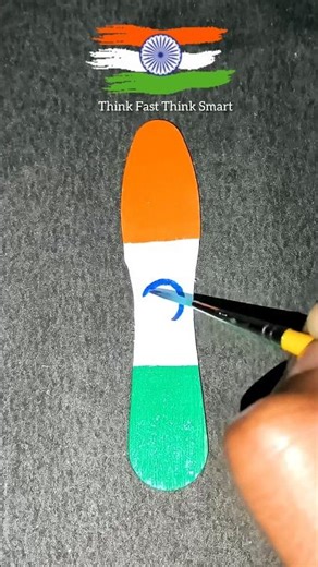 Amazing Ice Cream Stick Craft 🇮🇳 Tricolour Indian Flag Art #shorts #trending #viral