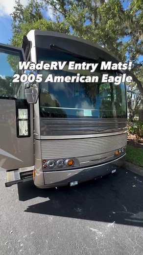 WadeRV entry mats are made from a high quality indoor/outdoor carpet, which has a rubber backing. We’ve been using this carpet for over 20 years now, and we’ve found it’s the best to use for entry mats. The rubber backing helps prevent sliding and migration; we also use anchors to provide extra peace of mind and mitigate trip hazards. On tile floors, we use heavy duty velcro to anchor the mats, and in carpeted cockpits, we use stainless steel snaps. Our entry mat prices are based on the size of 