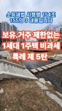 양도소득세 비과세특례 오금행운TV
