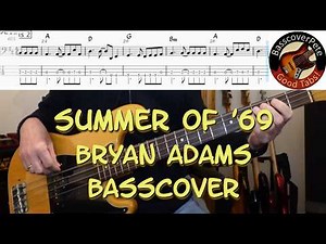 Bryan Adams - Summer of 69. Bass Cover Tabs Score (standard notation) Transcription